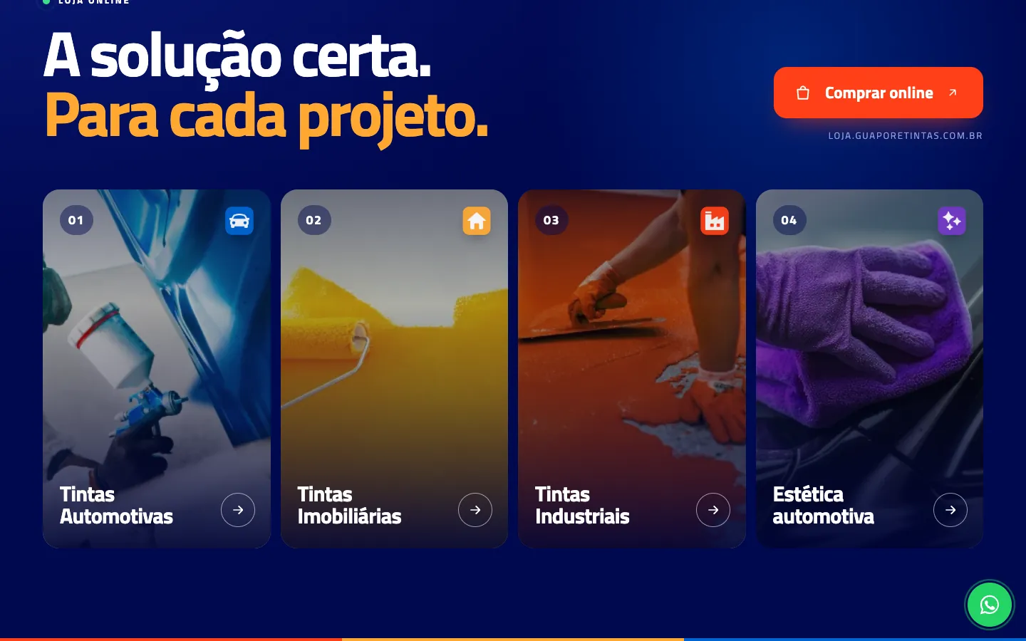 Seção de categorias da nova versão