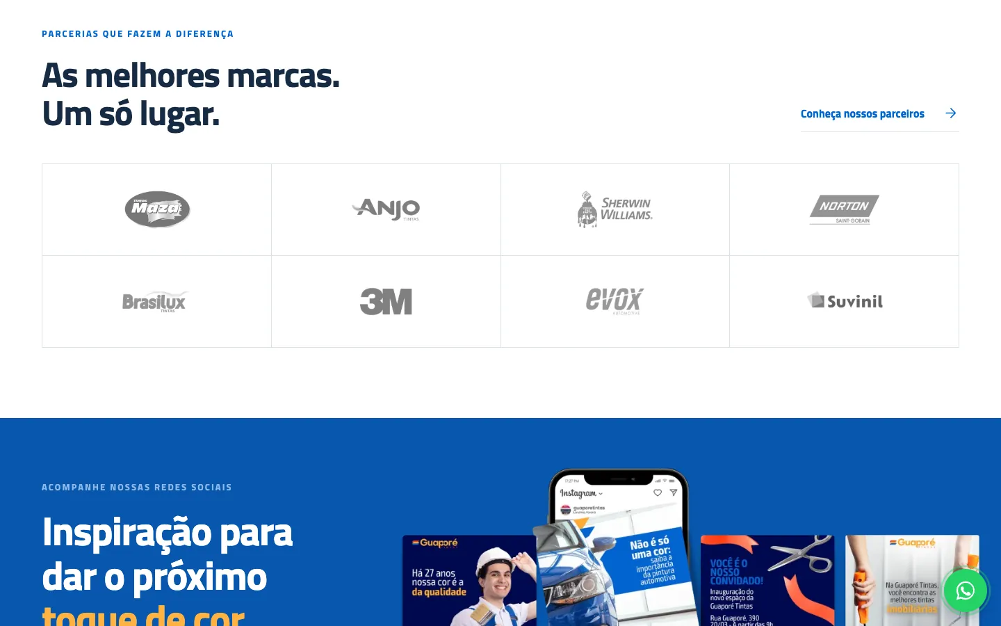 Marcas parceiras na nova versão